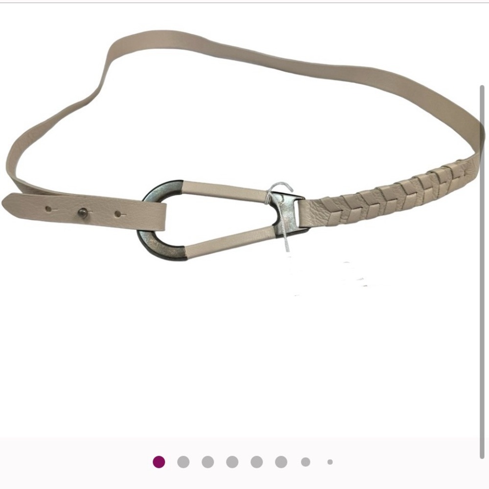 Streets Ahead Beige Braided Belt with Silver Buckle